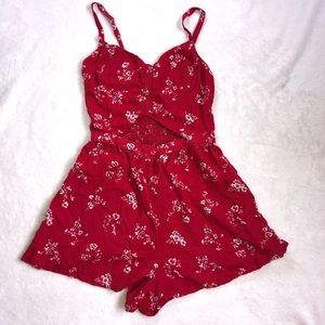 Red Hollister Romper with Cutout
